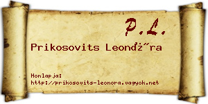 Prikosovits Leonóra névjegykártya
